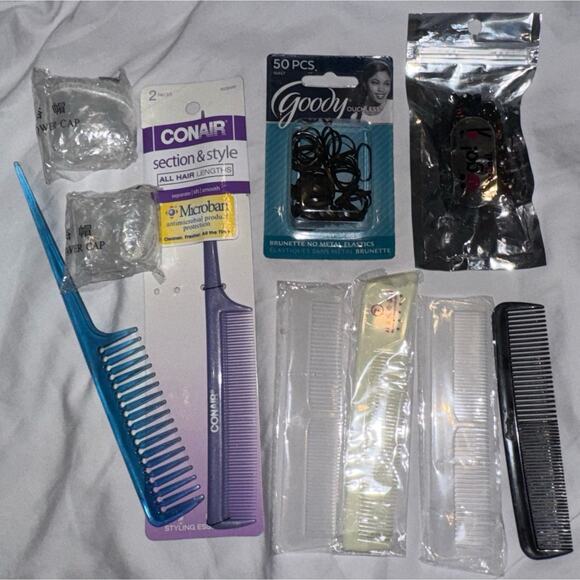 Hair Care and Accessory 10 Pieces Bundle All New Rat Tail Combs, Mini Claws &…. - Picture 2 of 4